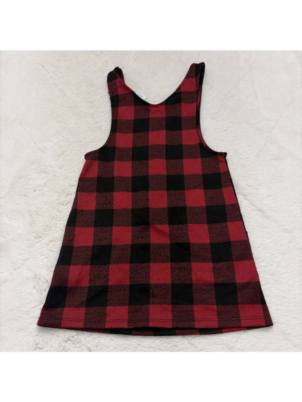 Wonder Nation Girls XS 4-5 Red Buffalo Plaid Dress Country Christmas